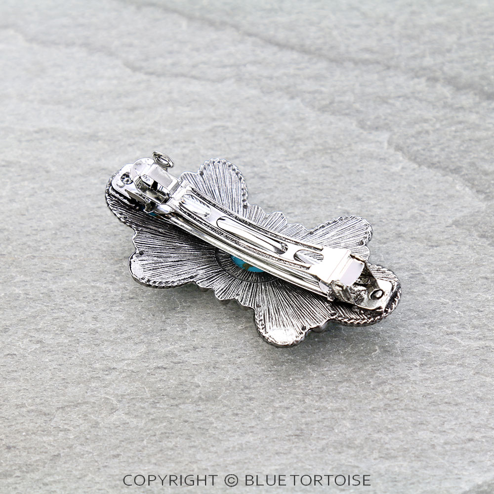 Western Concho Stone Hair Clip Barrette - Image 2