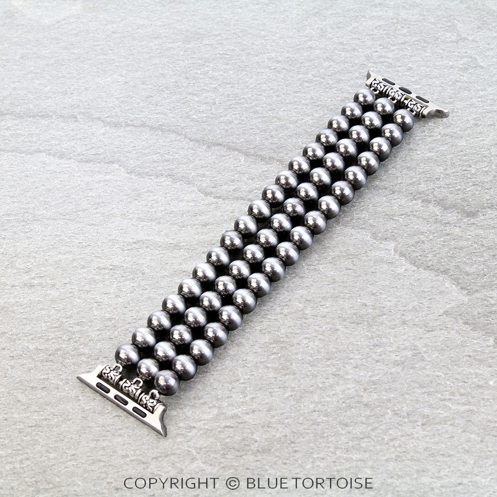 Western Navajo Style Pearl Stretch Apple Watch Band