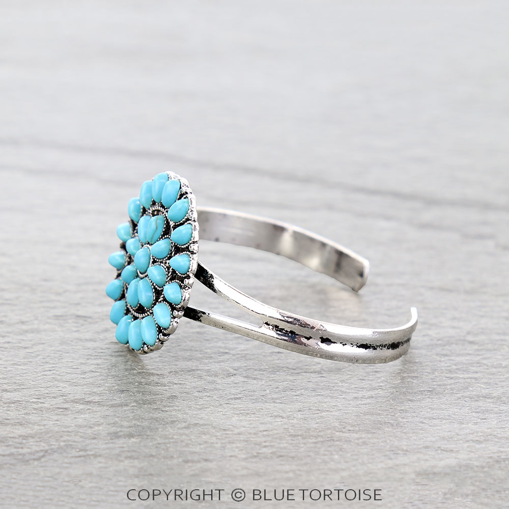 Western Concho Stone Cuff Bracelet - Image 2