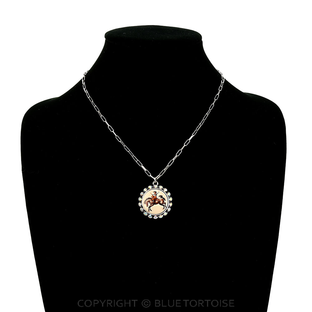Western Cowgirl Portrait Necklace - Image 2