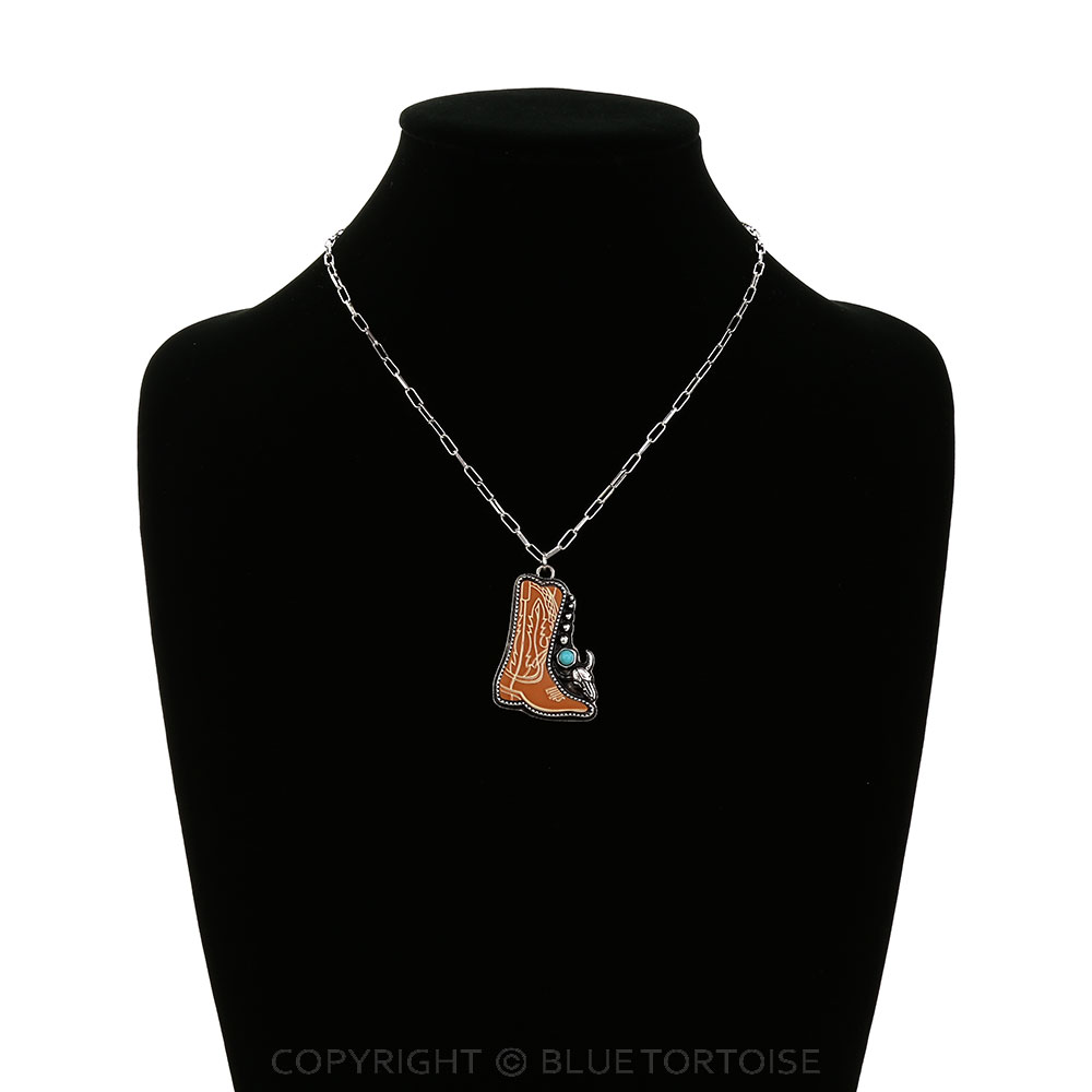 Western Cowboy Boot Necklace - Image 2