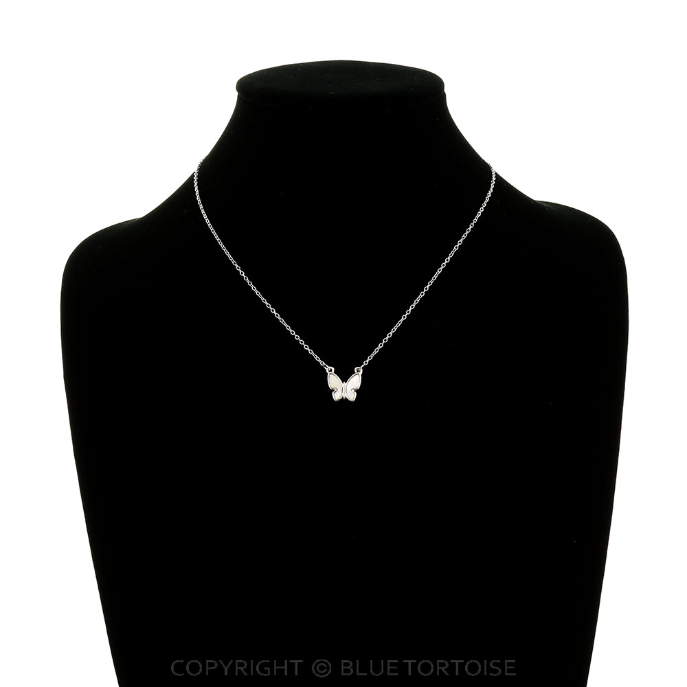 Abalone Butterfly Pendant Necklace - Image 2