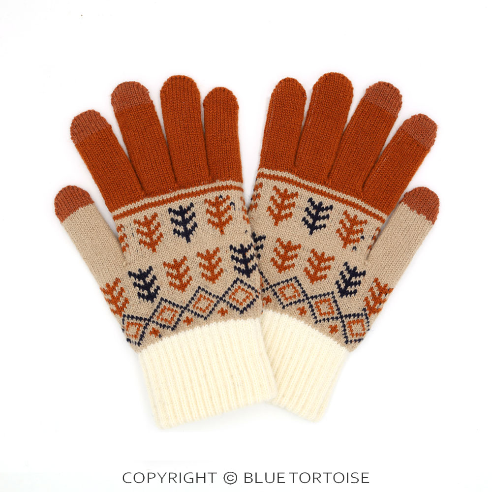 Aztec Pattern Knit Smart Gloves
