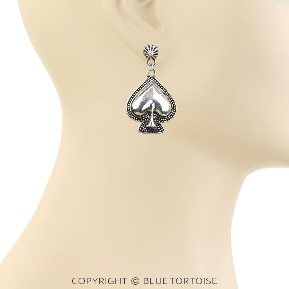 Western Ball TXR Spade Stud Earrings - Image 2