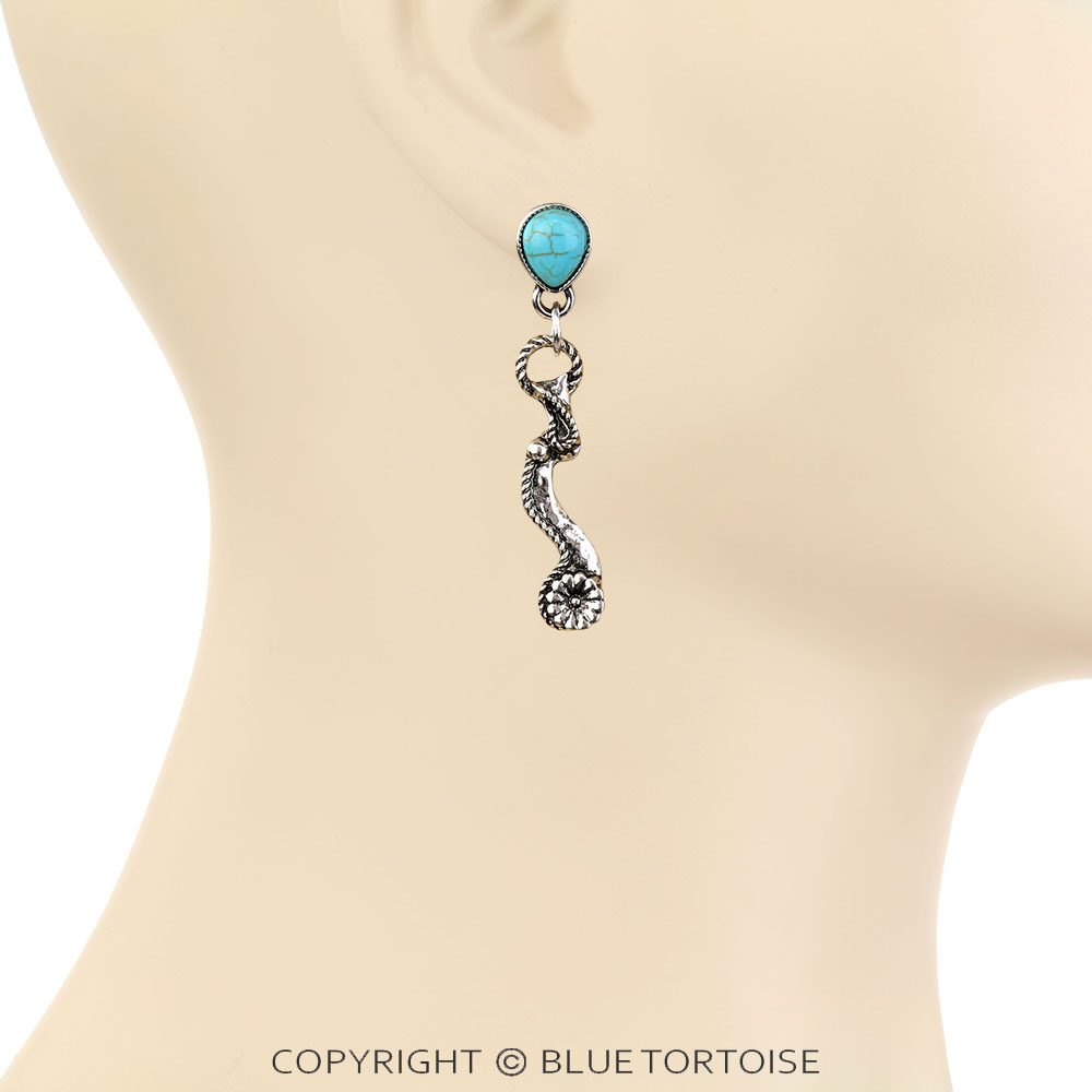 Western Floral Saddle Stud Earrings - Image 2