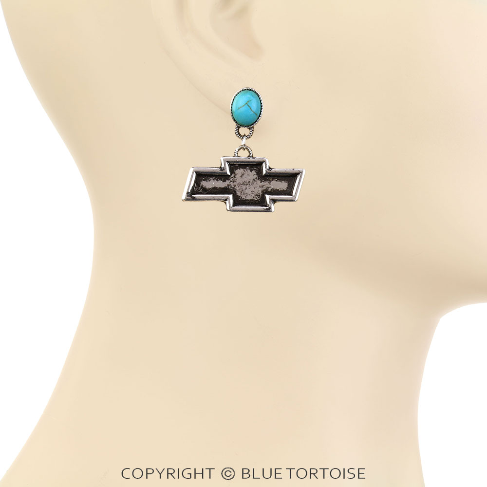 Western Car Logo Dangle Earrings - Image 2