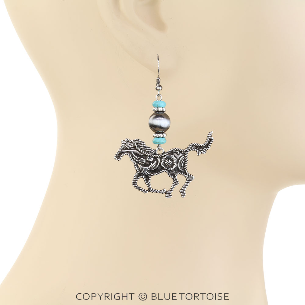 Western Horse Dangle Earrings - Image 2