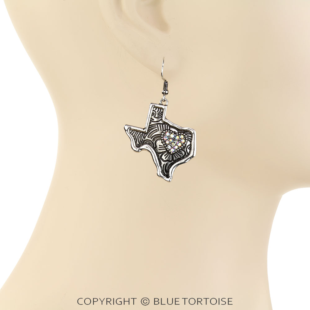 Western Texas Map Dangle Earrings - Image 2