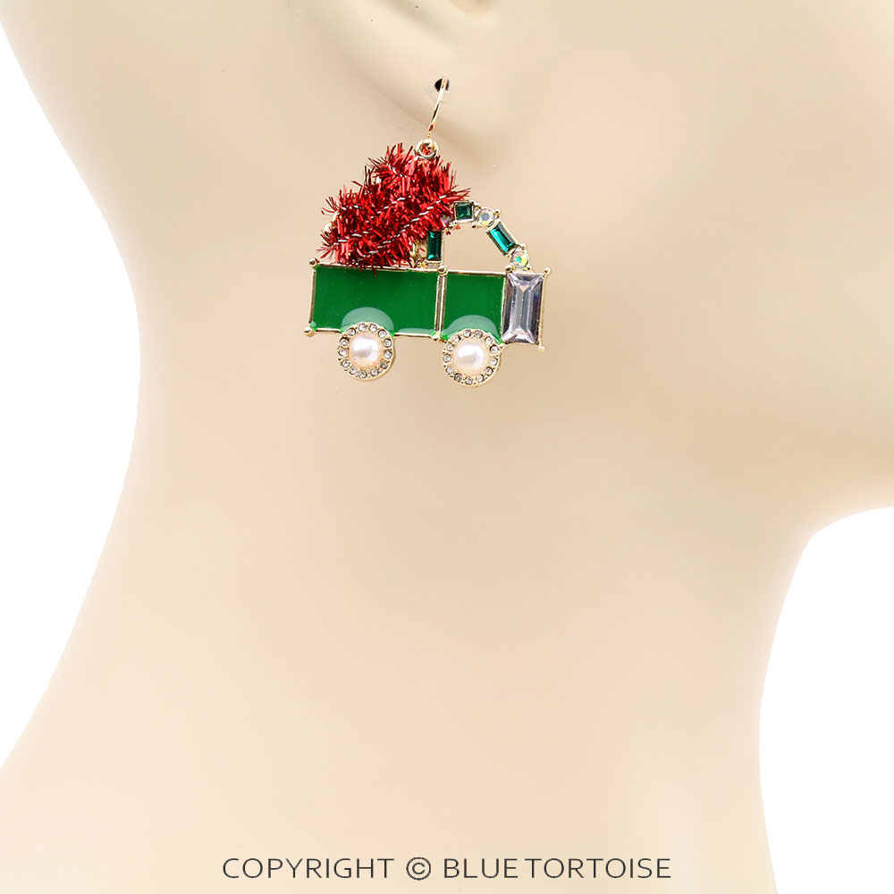 Christmas Truck Dangle Earrings - Image 2