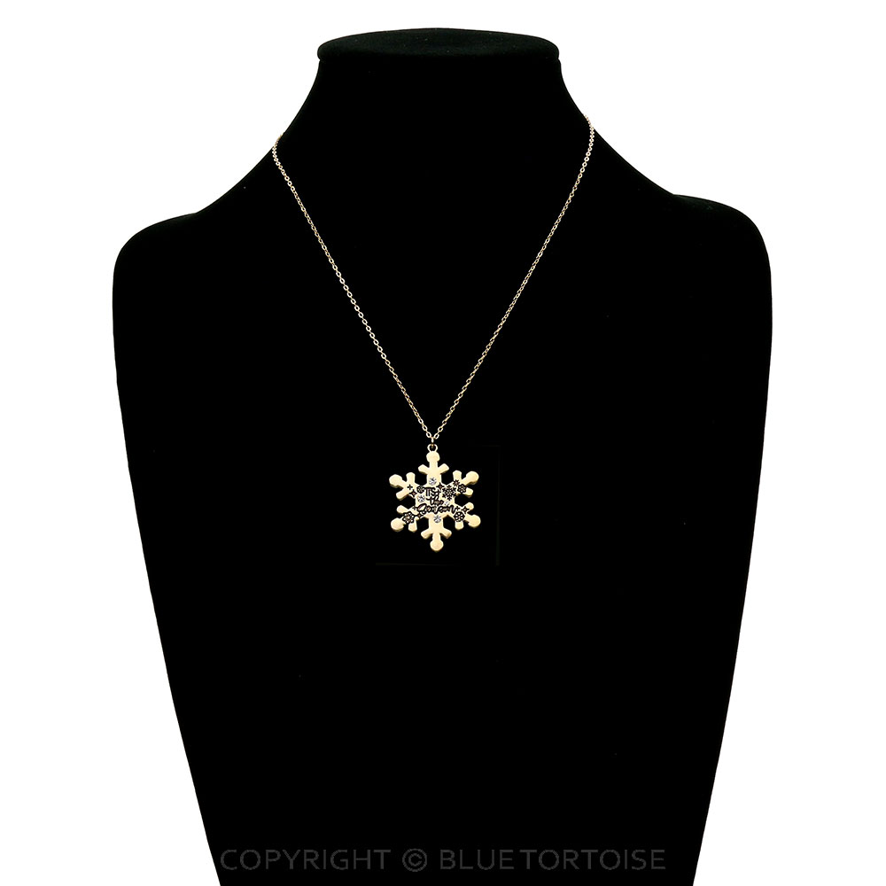Christmas Snowflake Pendant Necklace - Image 2