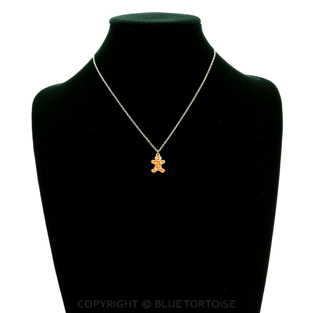 Christmas Gingerbread Man Druzy Stone Necklace - Image 2