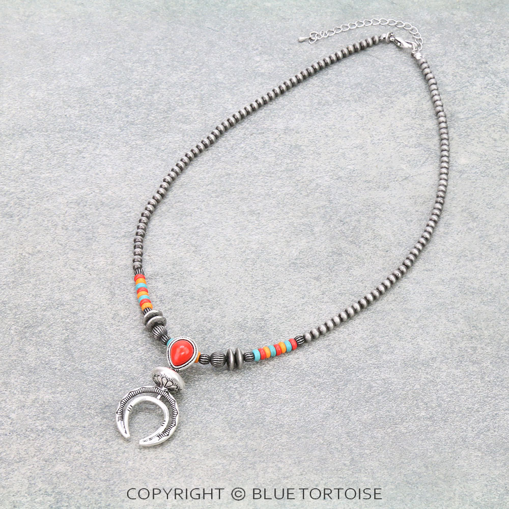 Western 3D Squash Blossom Pendant Necklace