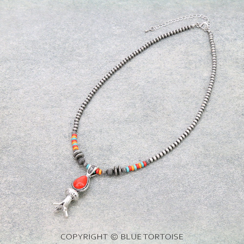 Western 3D Squash Blossom Pendant Necklace