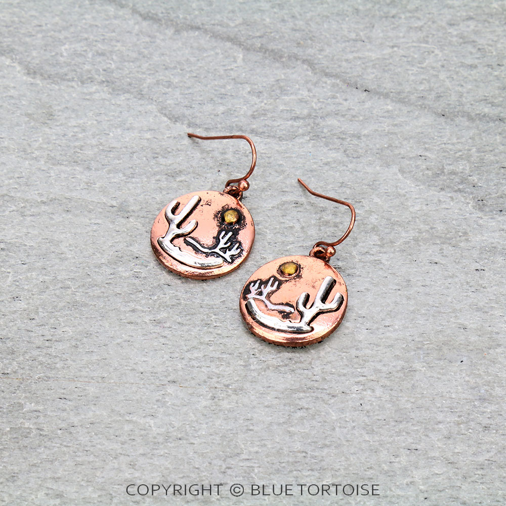 Western Cactus Dangle Earrings