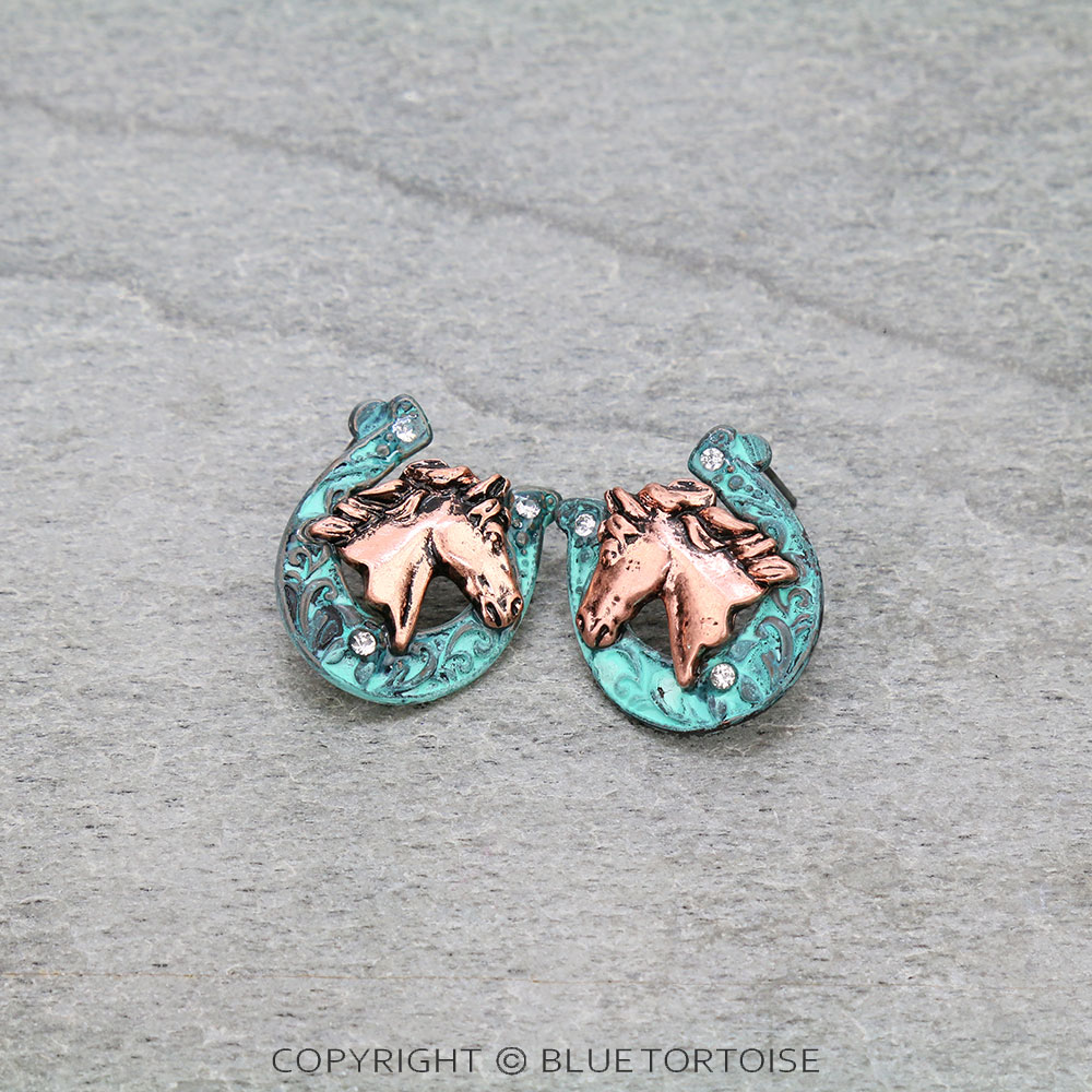 Western Horseshoe Stud Earrings