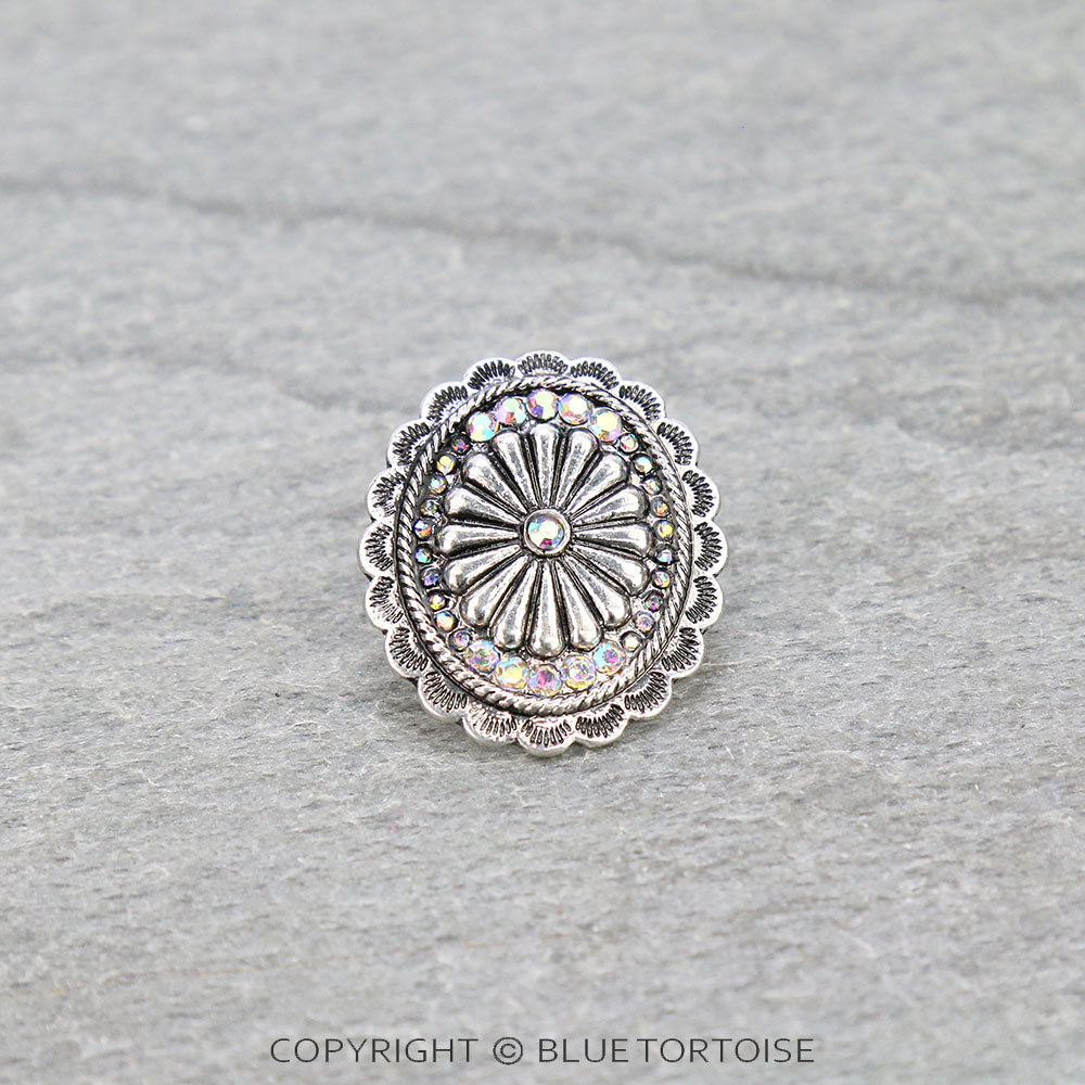 1.25" Concho Metal Hat Badge