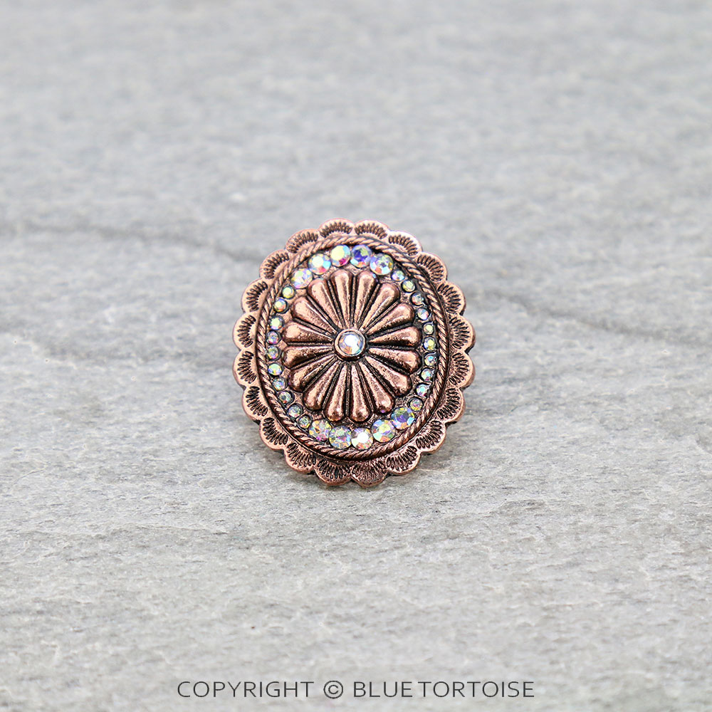 1.25" Concho Metal Hat Badge