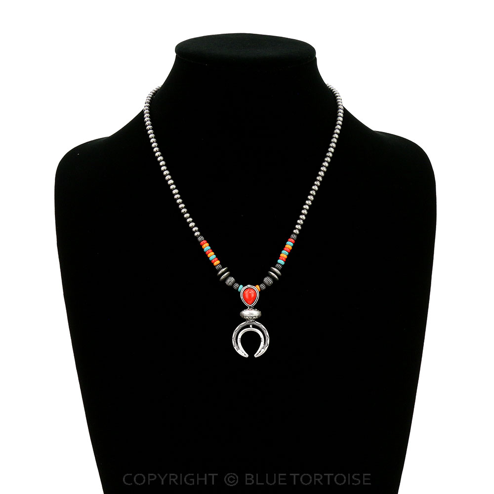 Western 3D Squash Blossom Pendant Necklace - Image 2