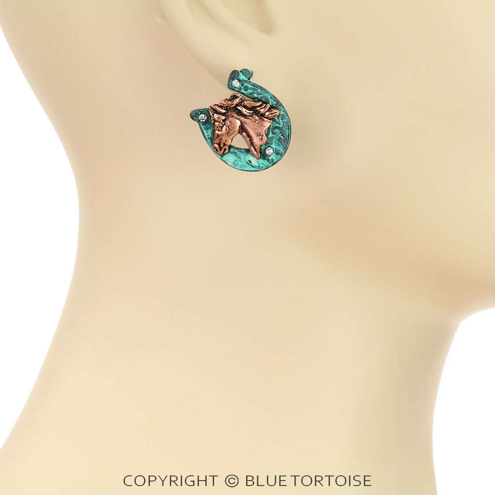 Western Horseshoe Stud Earrings - Image 2