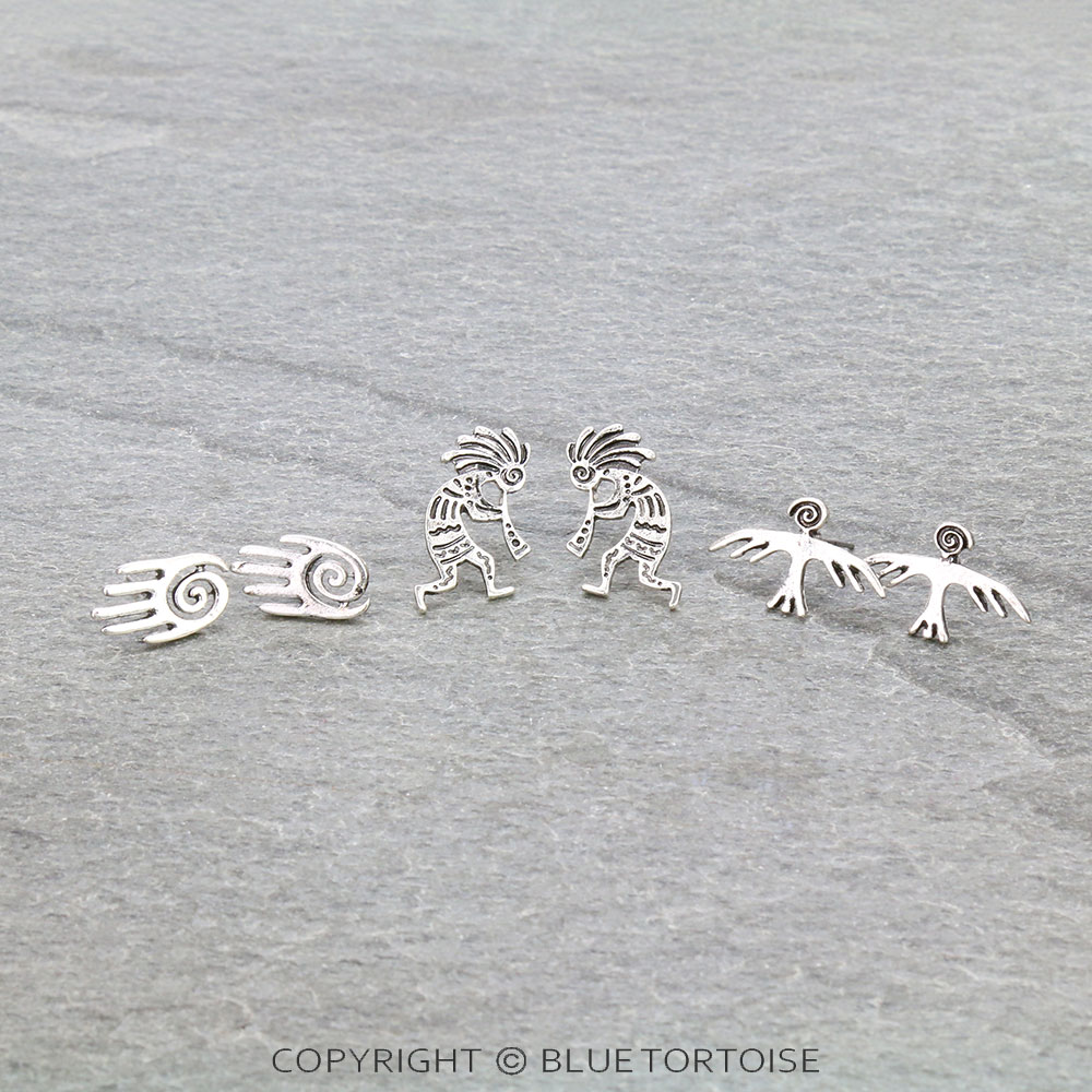 3 Pair Western Design Earring Set