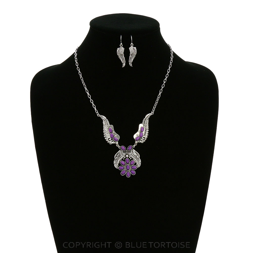 Western Hand Craft Stone Necklace Set - Image 2