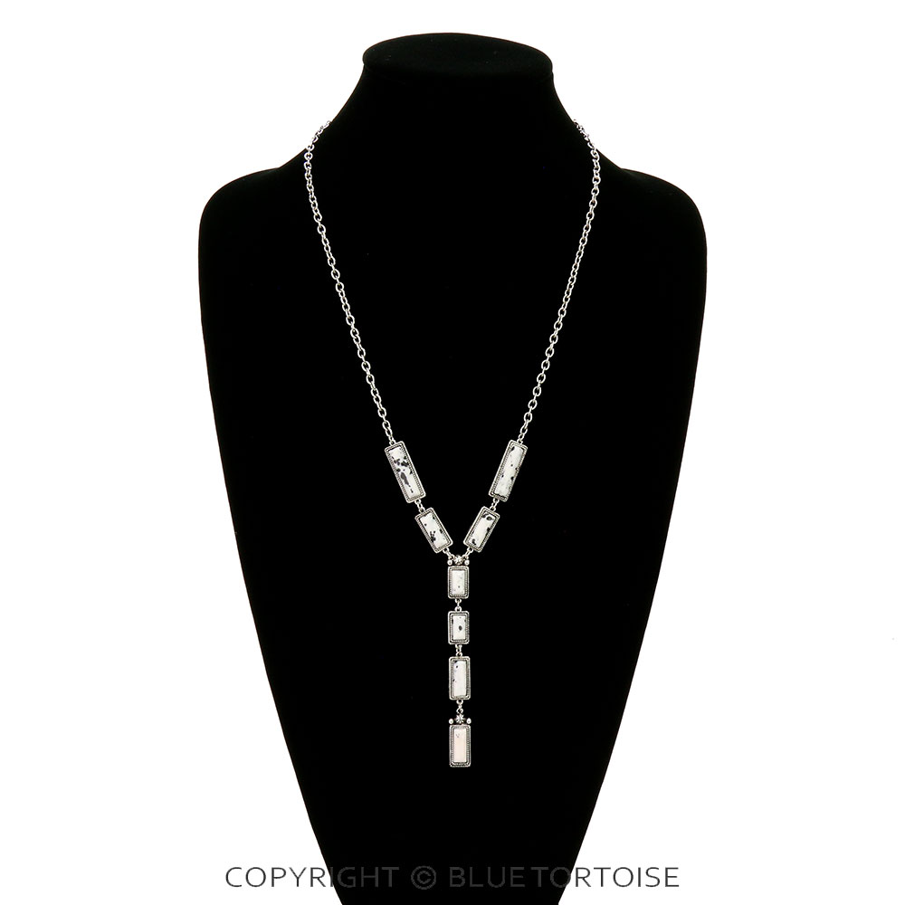Western Hand Craft Stone Y Necklace - Image 2