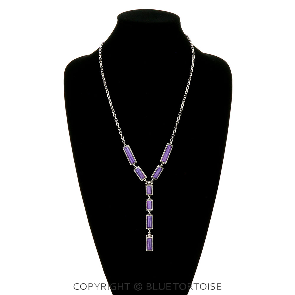 Western Hand Craft Stone Y Necklace - Image 2