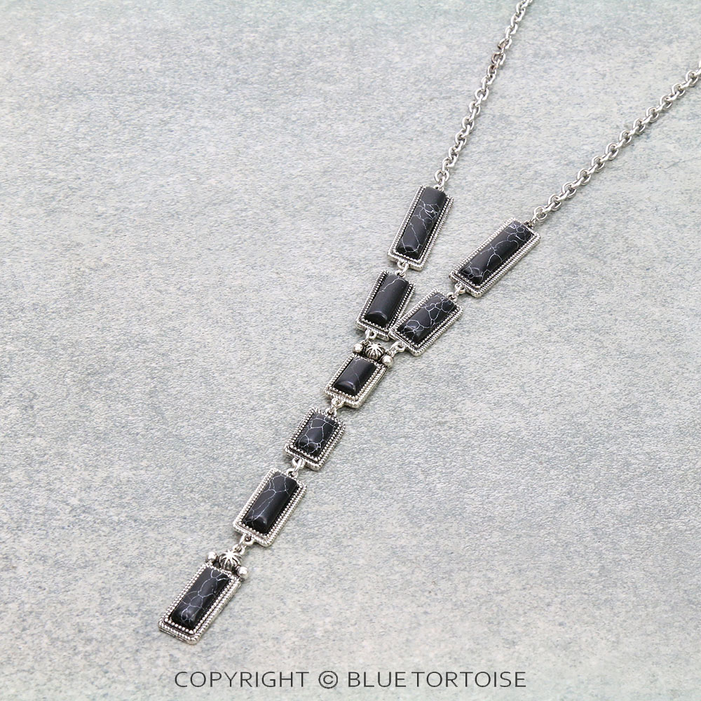 Western Hand Craft Stone Y Necklace - Image 3