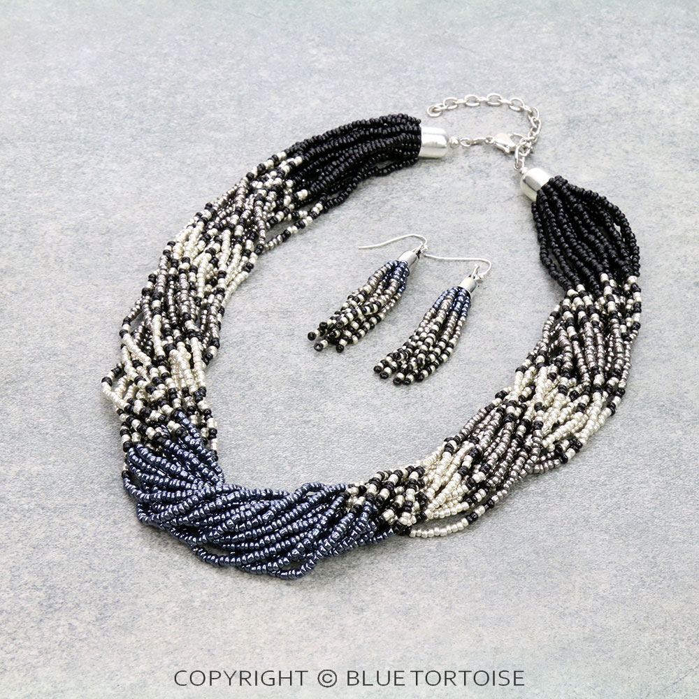 Seed Bead Multi Layered Necklace Set