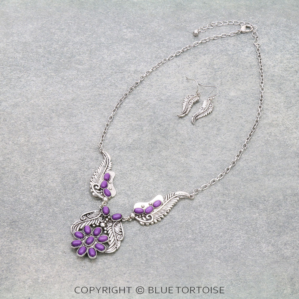 Western Hand Craft Stone Necklace Set