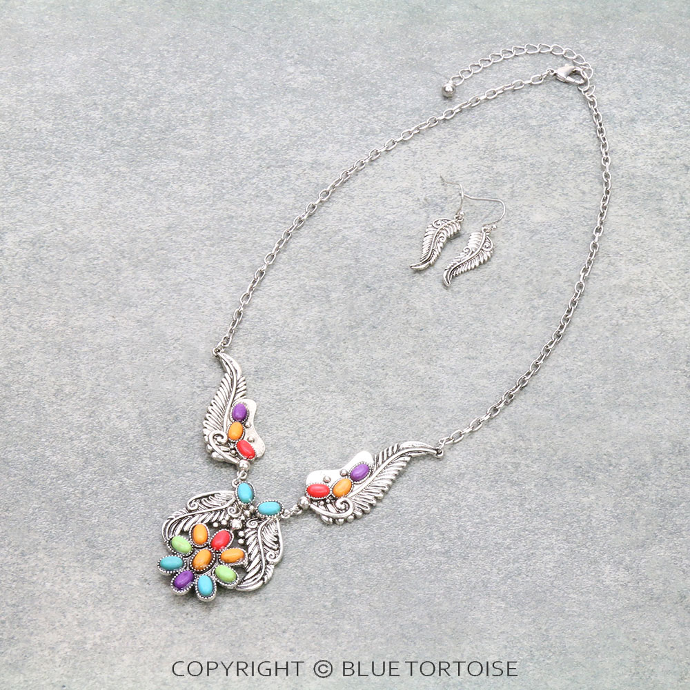 Western Hand Craft Stone Necklace Set