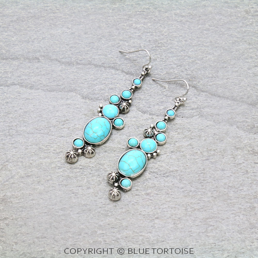 Western Semi Stone Dangle Earrings