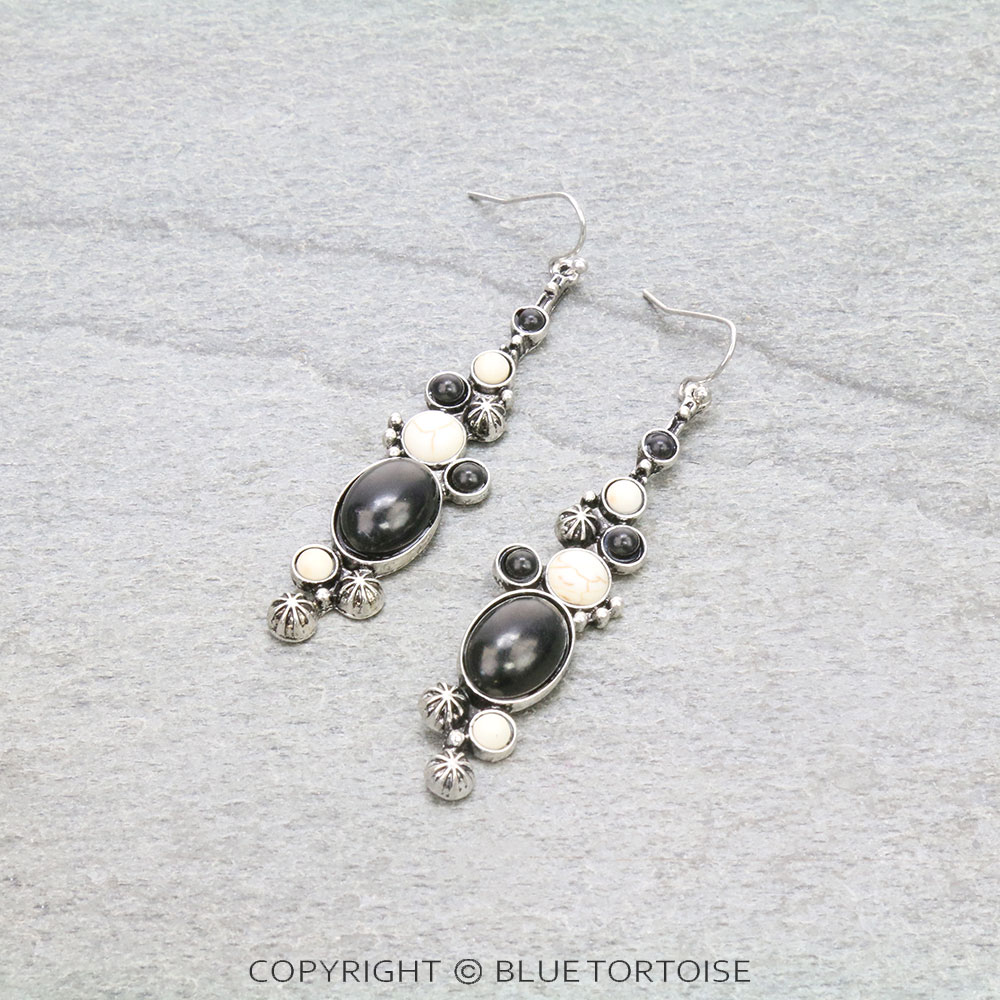 Western Semi Stone Dangle Earrings