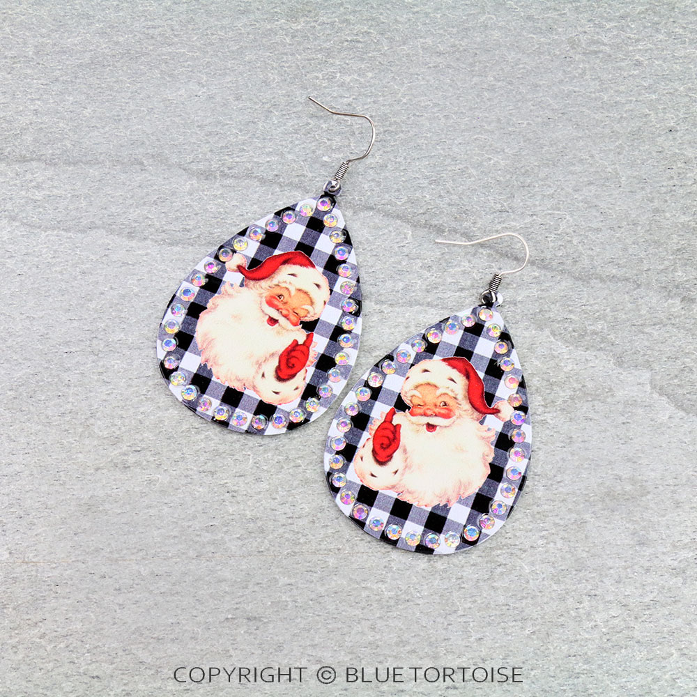 Christmas Santa Claus Fish Hook Earrings