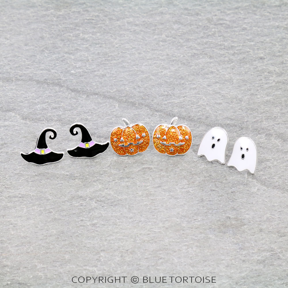 3 Pair Epoxy Halloween Earring Set