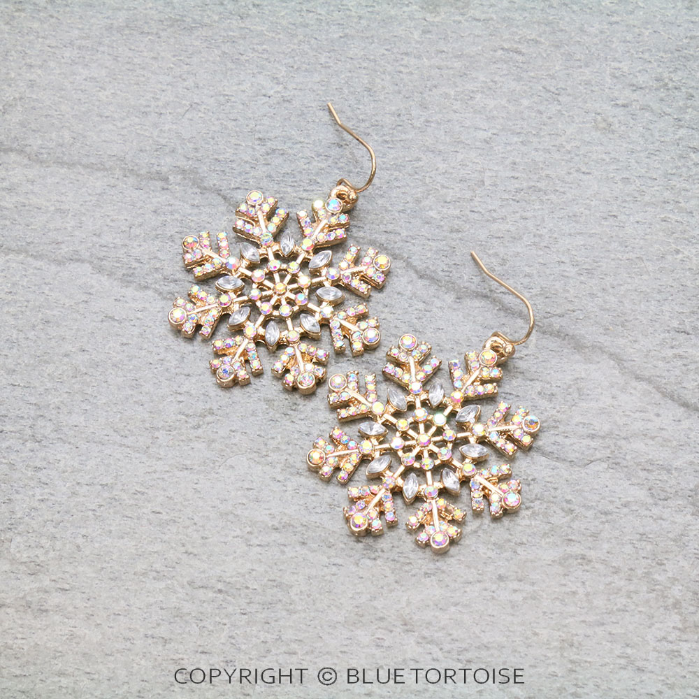 Christmas Snowflake Dangle Earrings