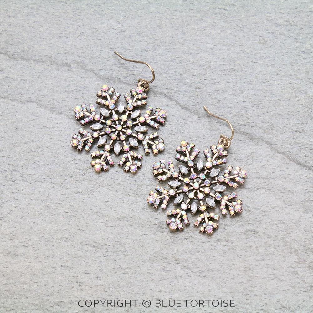 Christmas Snowflake Dangle Earrings