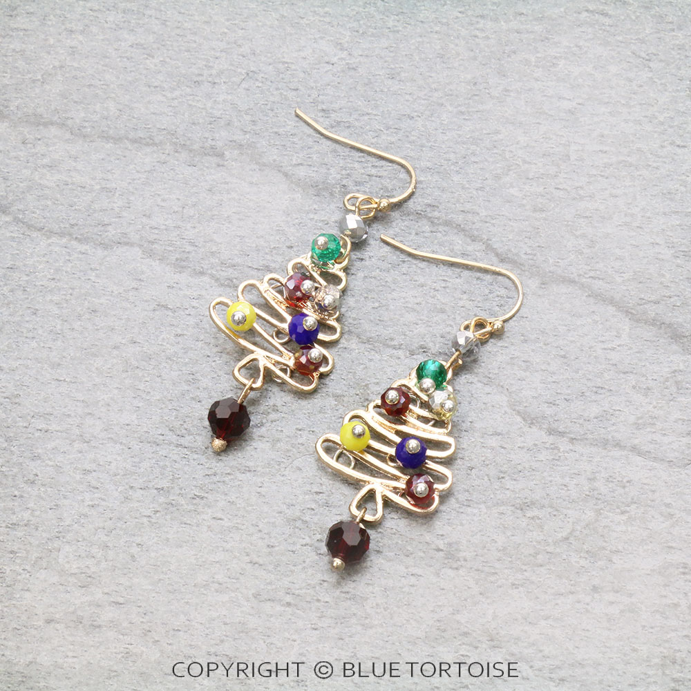 Christmas Tree Silhouette Dangle Earrings