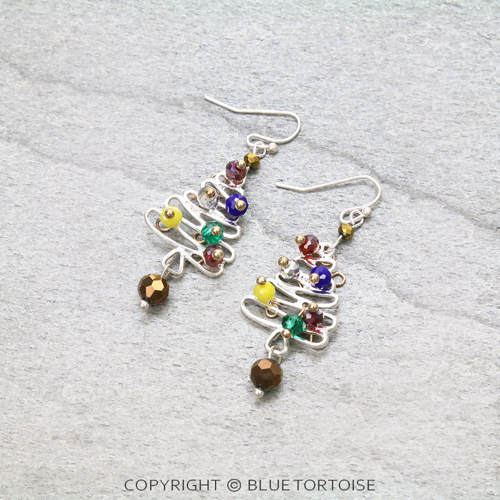 Christmas Tree Silhouette Dangle Earrings