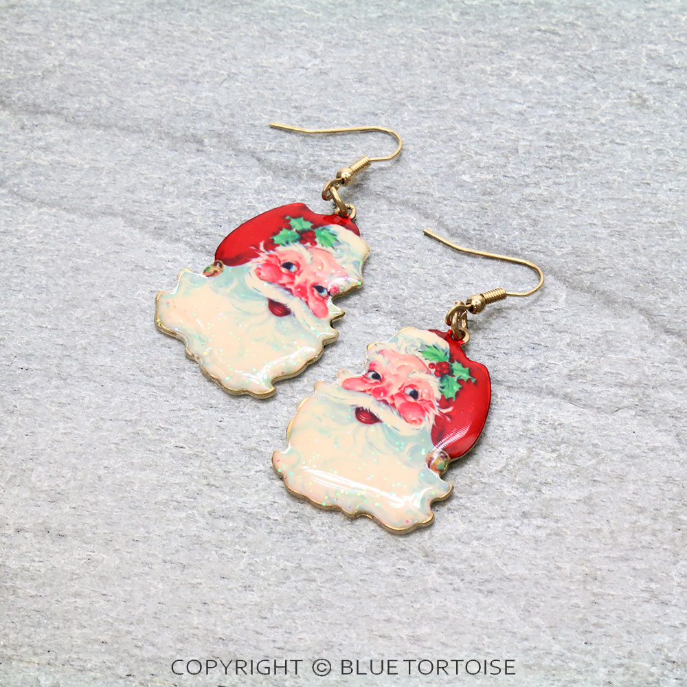 Christmas Santa Clause Dangle Earrings