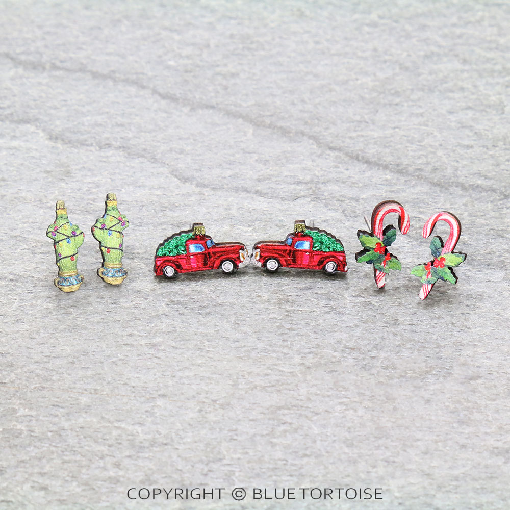 3 Pair Christmas Theme Earring Set