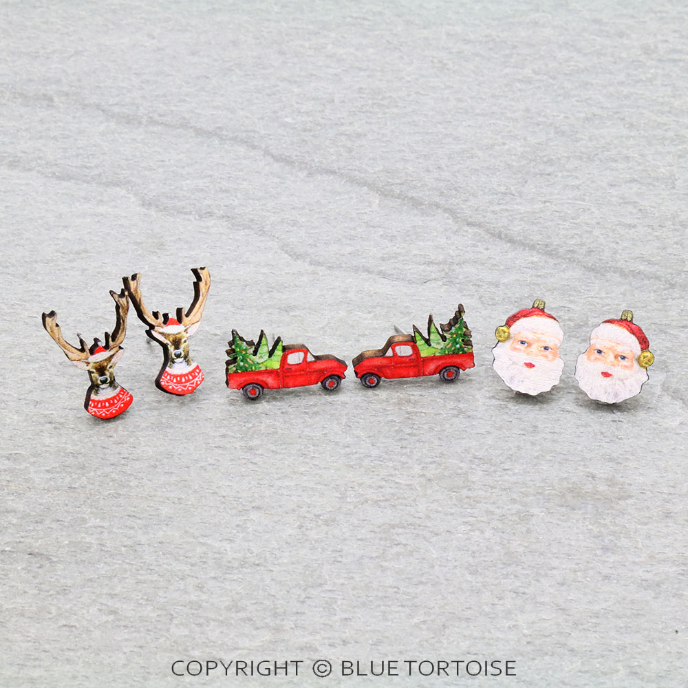 3 Pair Christmas Theme Earring Set