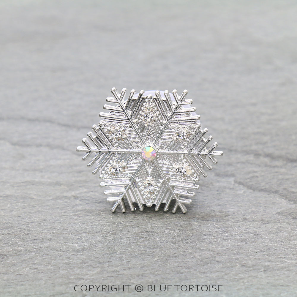 Christmas Snowflake Bubble Glass Top Phone Grip & Stand