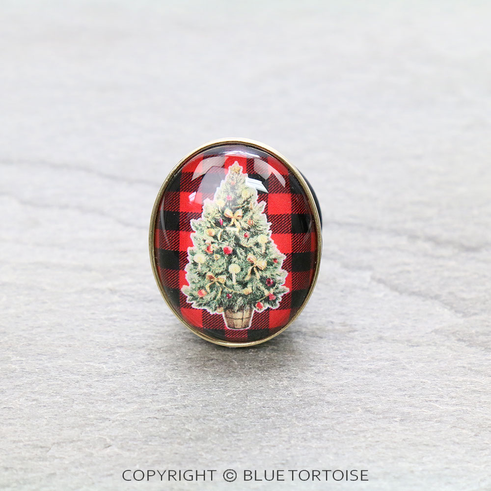 Christmas Tree Bubble Glass Top Phone Grip & Stand