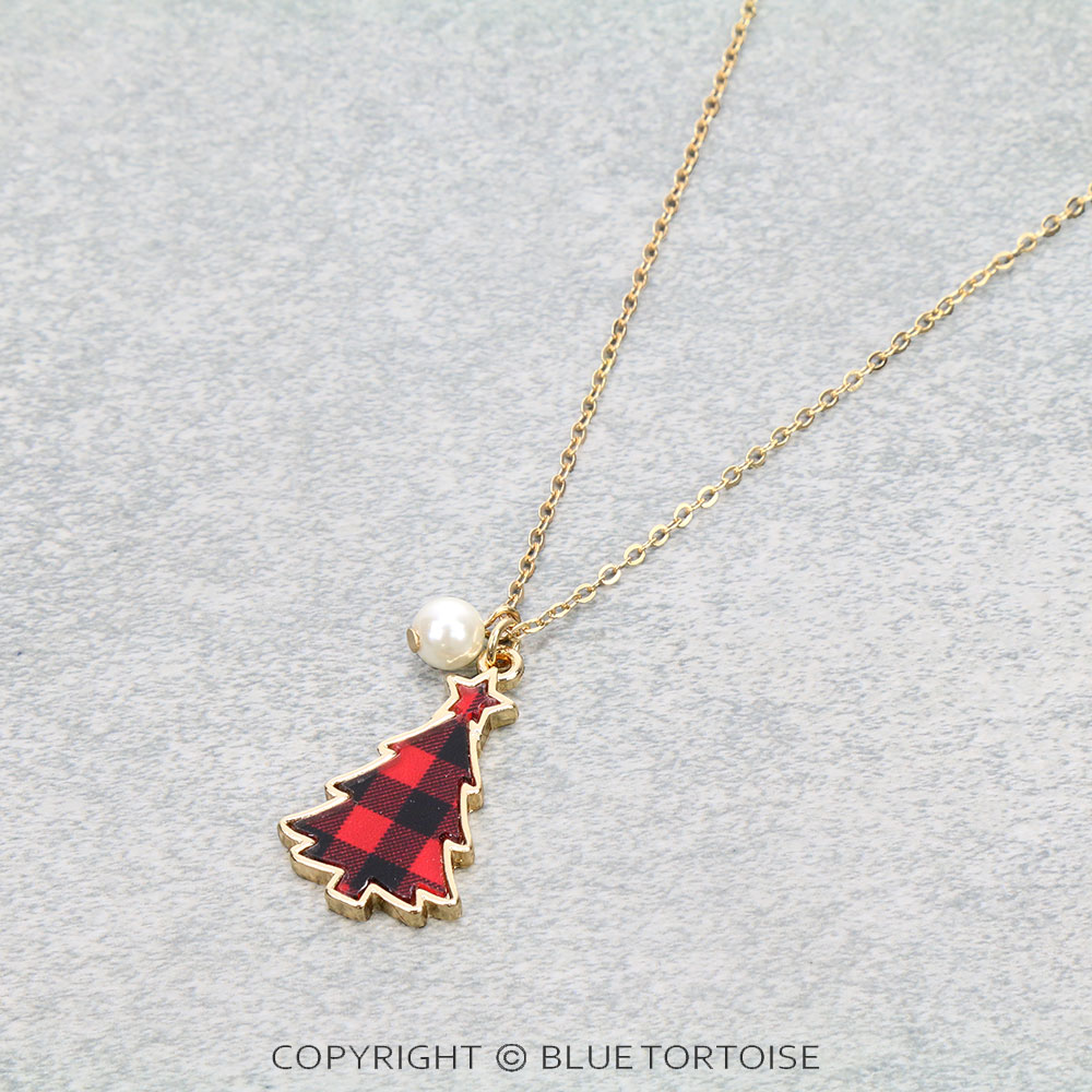 Christmas Tree Bubble Pendant Necklace