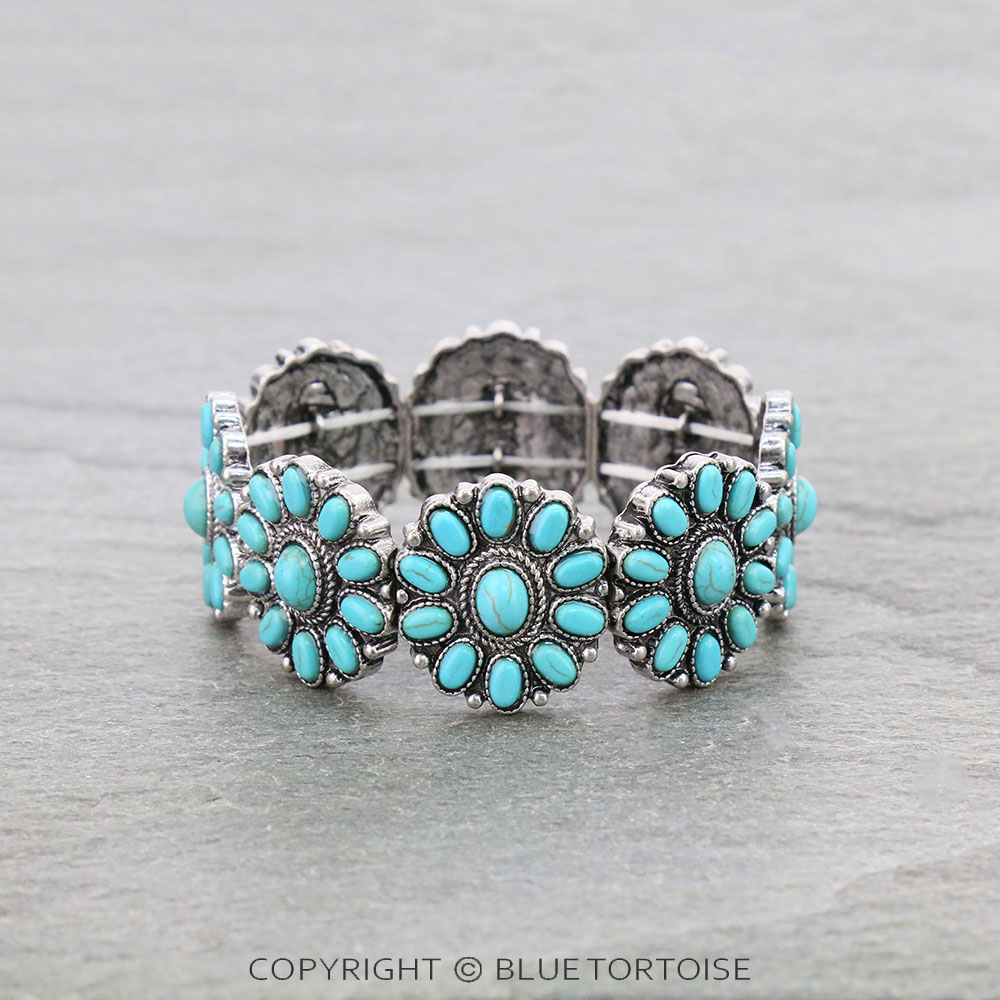 Western Concho Stone Stretch Bracelet