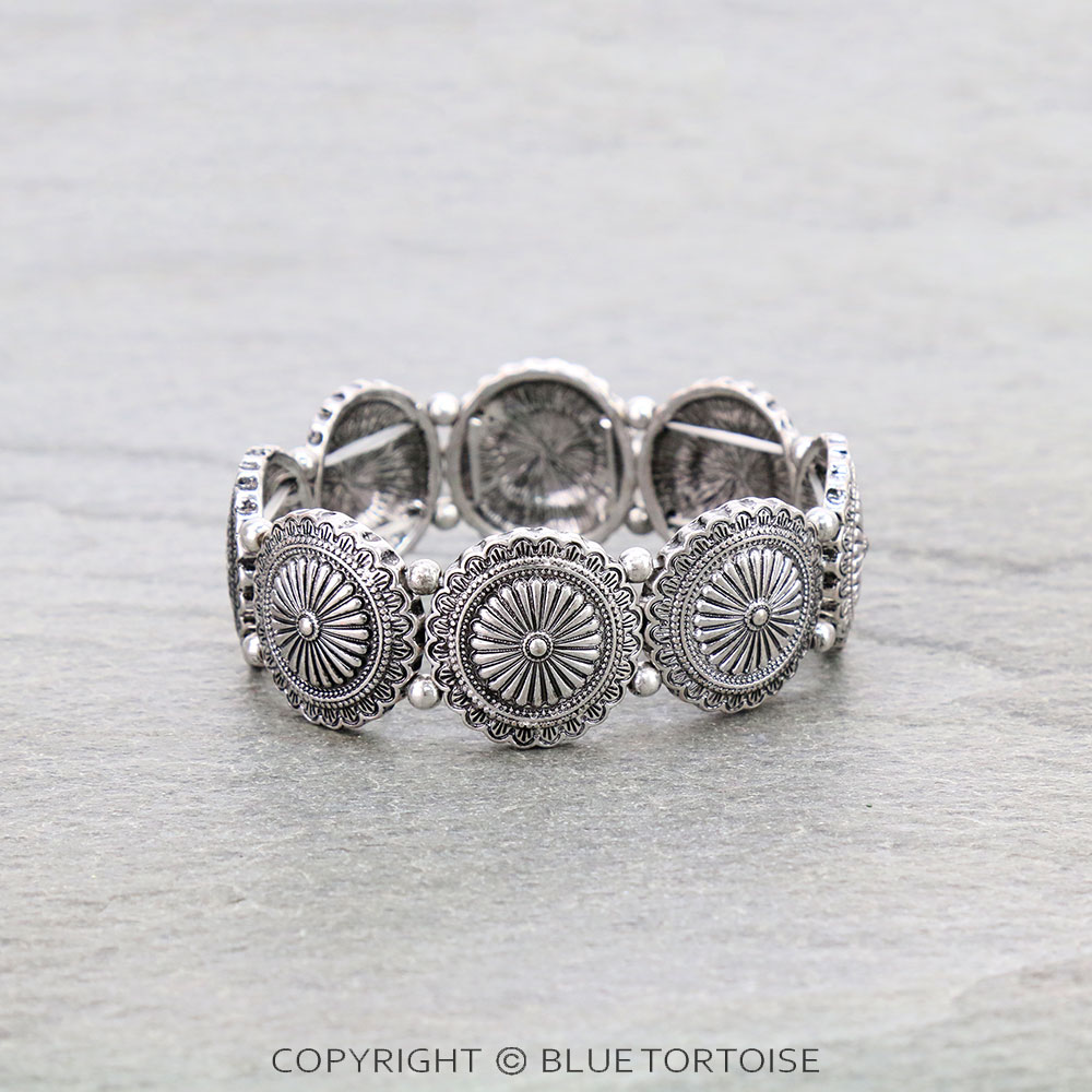 Western Concho Design Stretch Bracelet