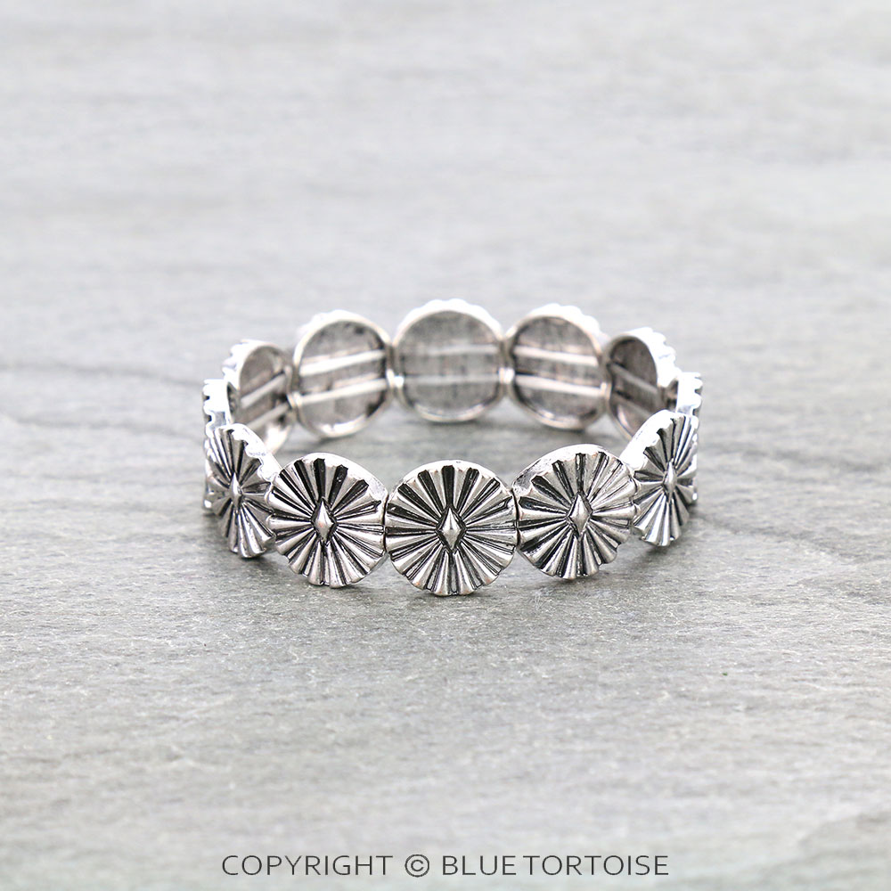 Western Concho Design Stretch Bracelet