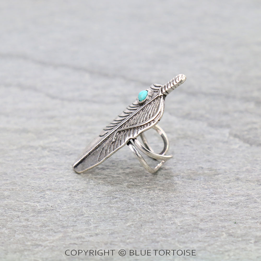 Western Feather Cuff Ring - Image 2