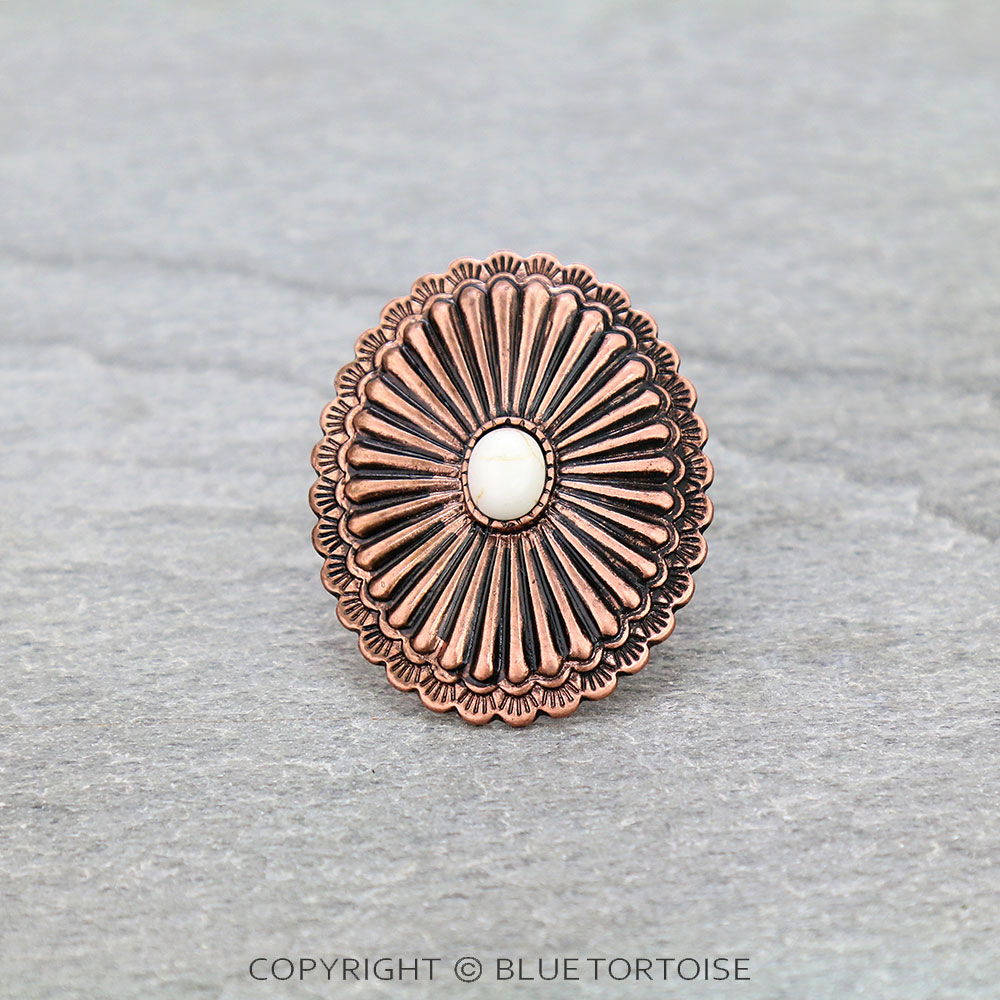 Western Concho Design Cuff Ring